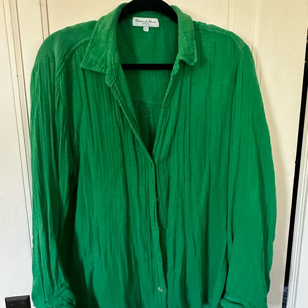 Michael Stars Bright Green Lightweight Shirt